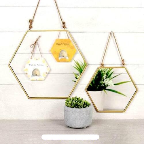 Gold Hexagon Wall Mirror