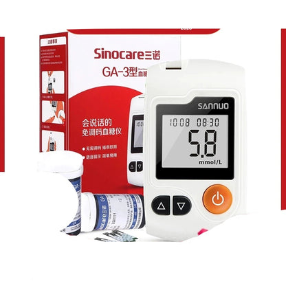 Diabetes Glucometer Blood Sugar Monitor Full Kit Test Blod Sugar at Home Blood Glucose Monitor Tester with Strips Lancet and Bag