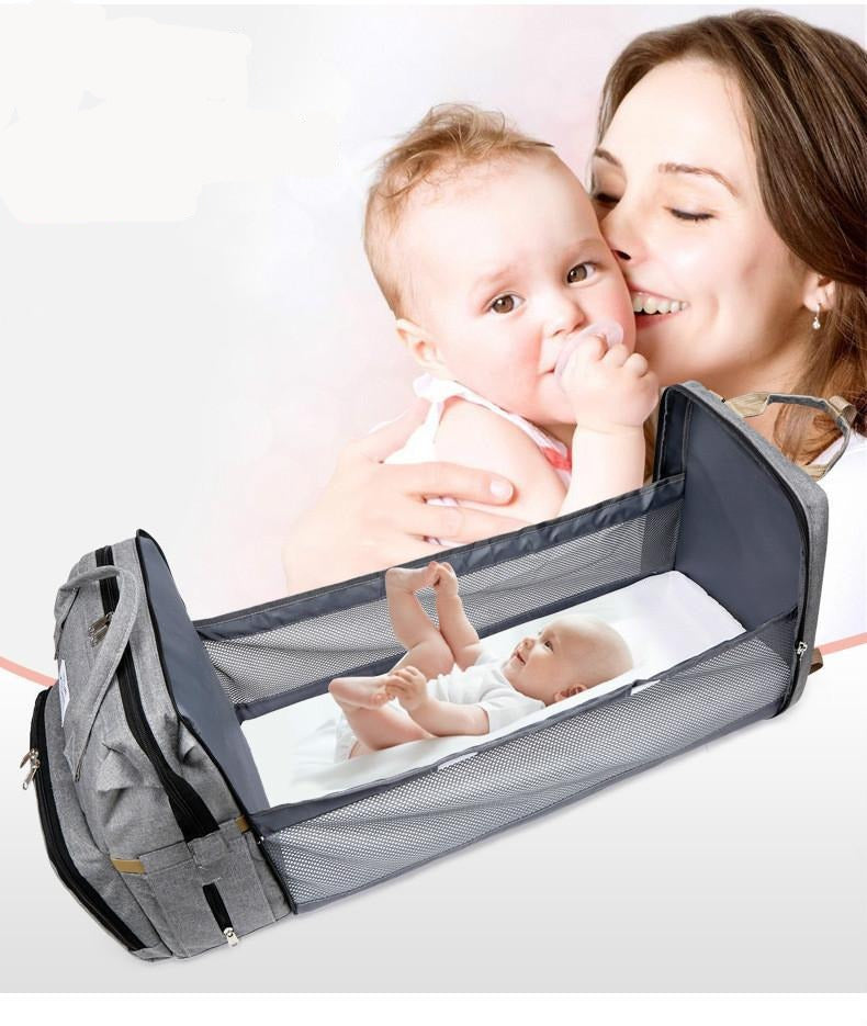 Waterproof Changing Bag Backpack with Bed Changing Backpack Mummy Diaper Large Baby Changing Bag