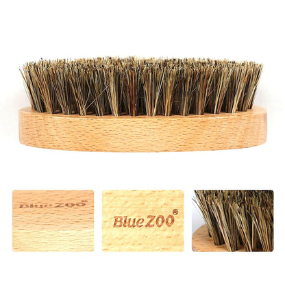 Beard Brush Round Wood Shaving Comb Brush Boar