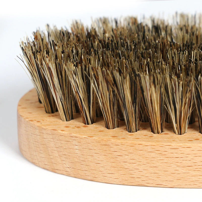 Beard Brush Round Wood Shaving Comb Brush Boar