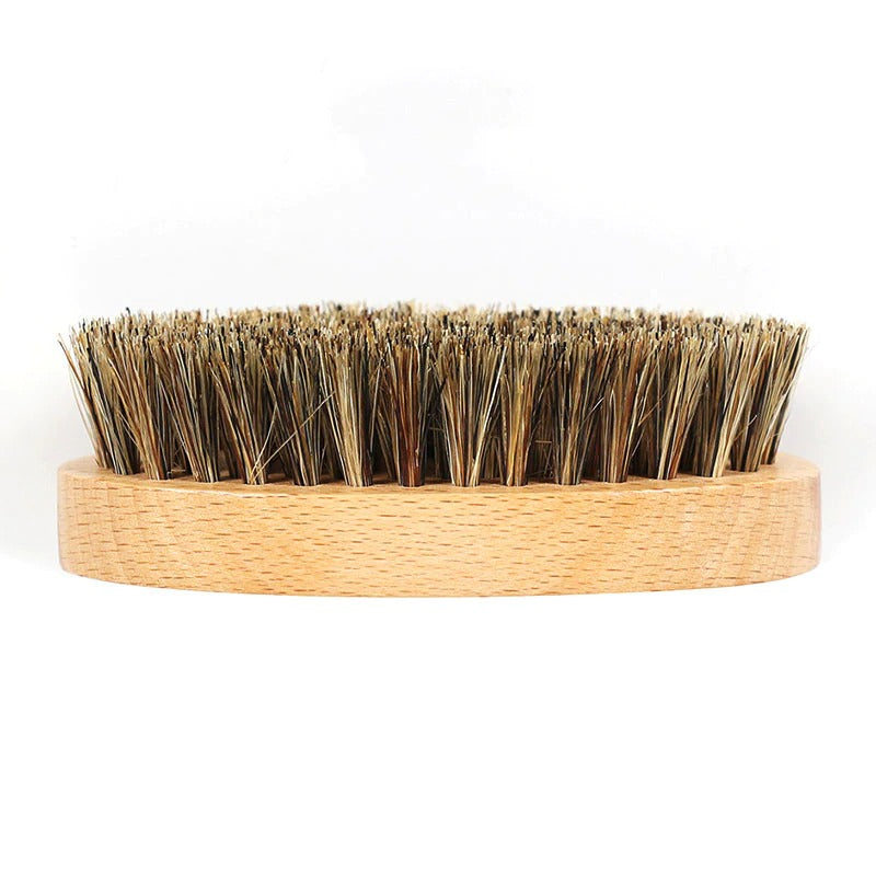 Beard Brush Round Wood Shaving Comb Brush Boar