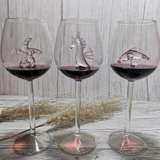 Crystal Shark Wine Glass
