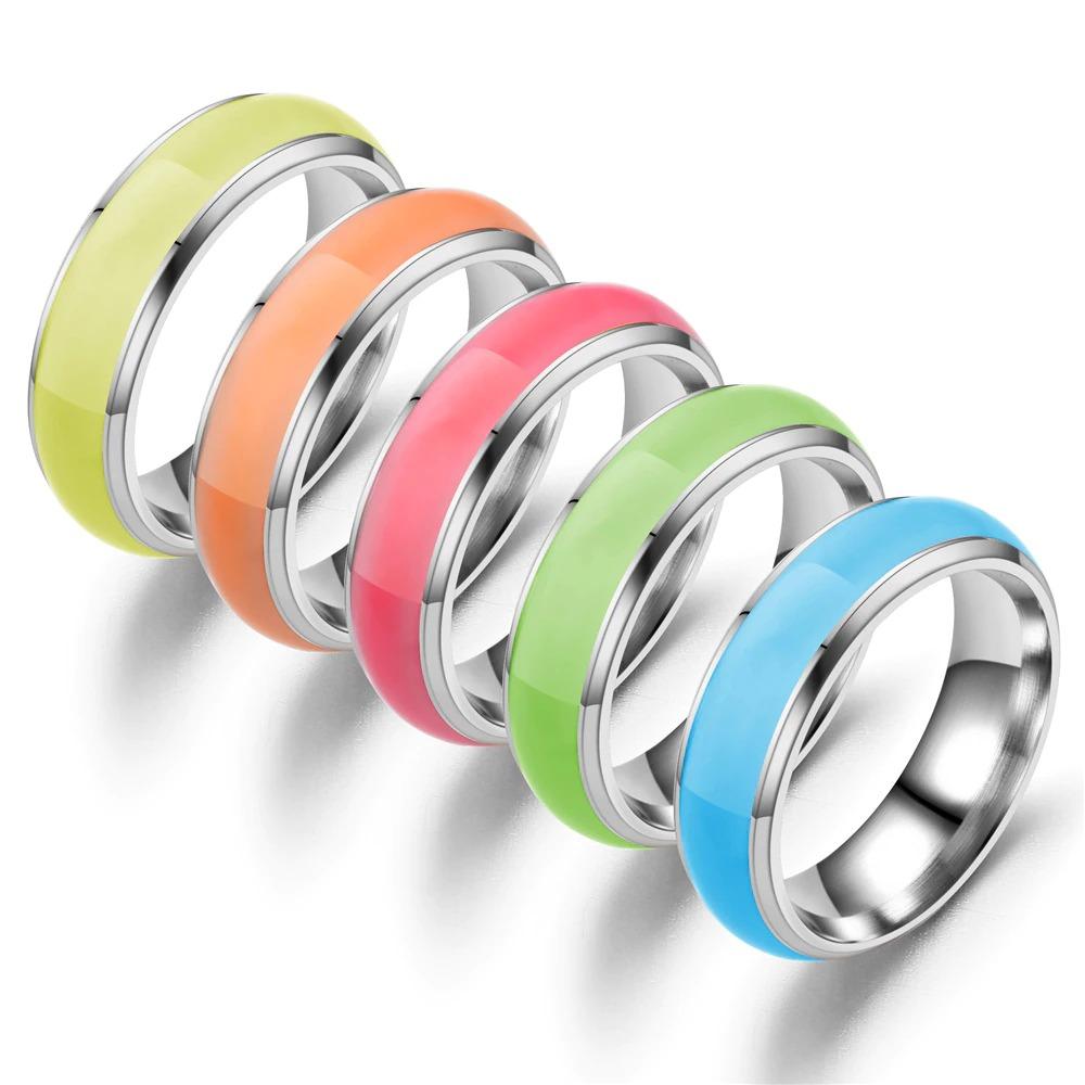 Stainless Stell Luminous Glow in th Dark Ring