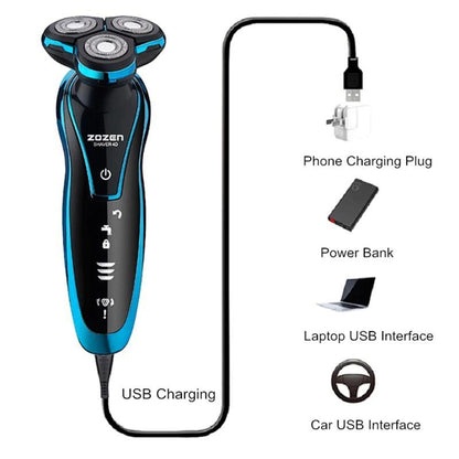 Silver PRO Head and Face Shaver (USB Charging Cable)