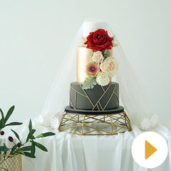 Geometric Wrought Iron Gold/Sliver Cake Stand for Wedding
