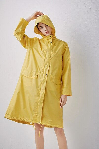 Women Yellow Raincoat Rain Poncho