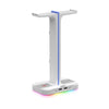 Image of RGB Headset Stand with 2 USB Charging Ports Gamer Headphone Holder Desk Dual Headphone Stand
