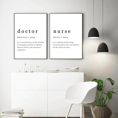 Nurse and Medical Assistant Poster, Vertical Canvas