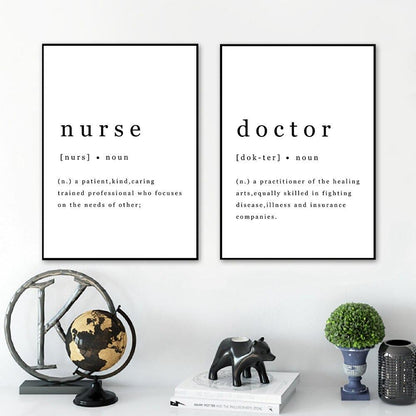 Nurse and Medical Assistant Poster, Vertical Canvas