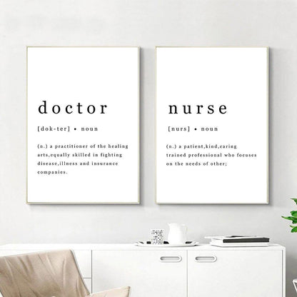 Nurse and Medical Assistant Poster, Vertical Canvas