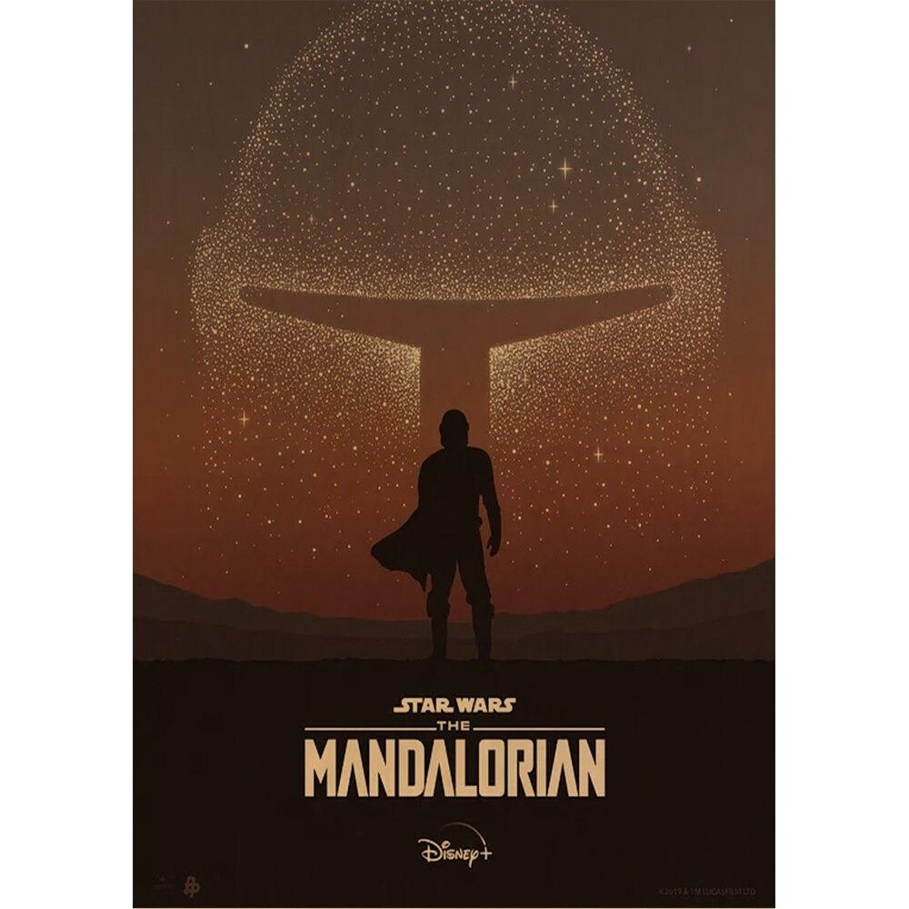 Baby Yoda & The Mandalorian Poster Star Wars The Child Film Poster Horizontal Wrapped Canvas