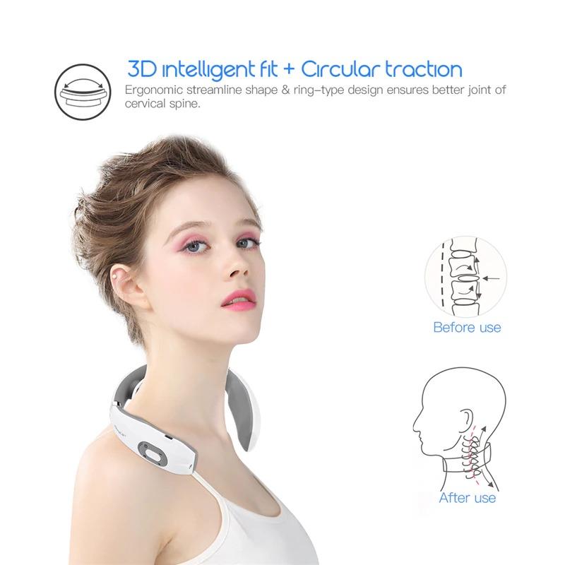 Neck Massager Wireless Electric Pulse Heating For Neck Pain Relief, Neckology Massager