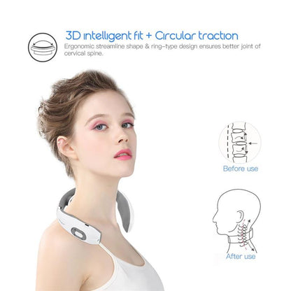 Neck Massager Wireless Electric Pulse Heating For Neck Pain Relief, Neckology Massager