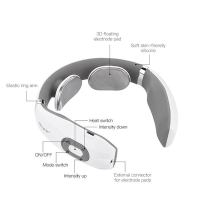 Neck Massager Wireless Electric Pulse Heating For Neck Pain Relief, Neckology Massager