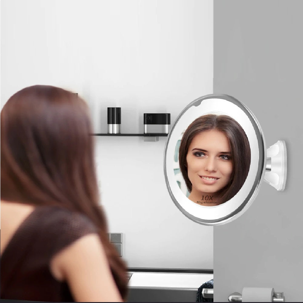 magnifying mirror with light