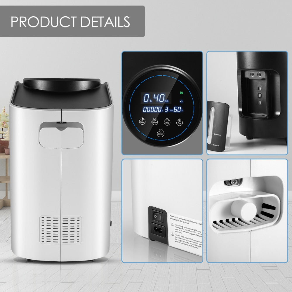 Portable Oxygen Concentrator 2.0 with Adjustable Flow Full Oxygen Therapy at Home