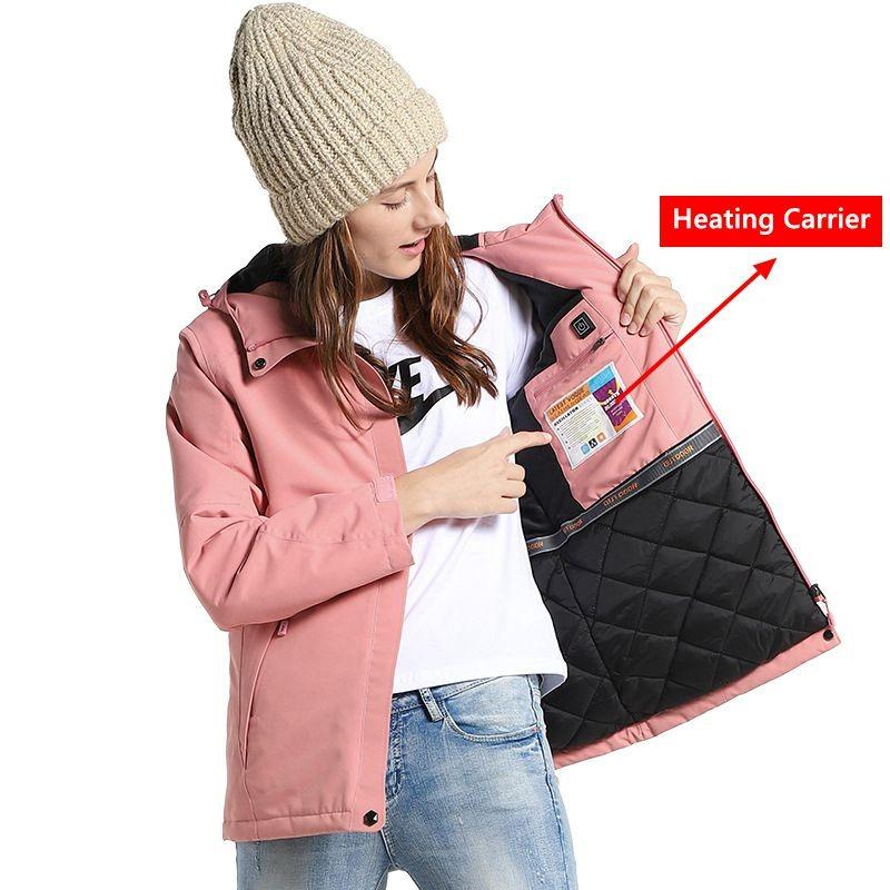 Men Women Thick USB Heated Coat Waterproof Windbreaker