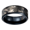 Image of Realistic Tree Camo Tungsten Carbide Wedding Band with Green Leaves