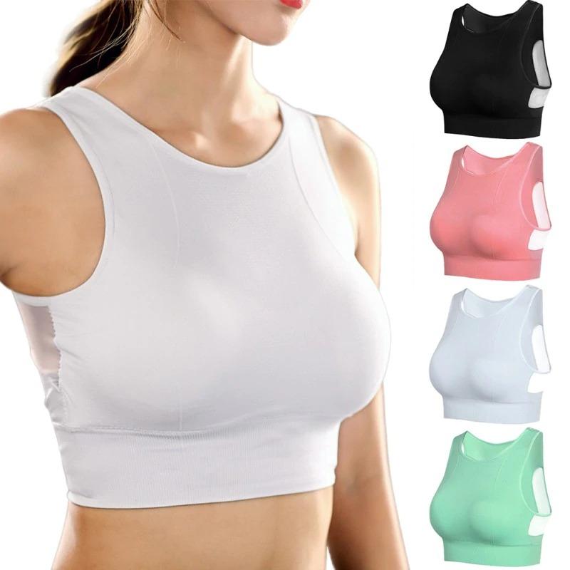 Breathable Mesh Shockproof Padded High Neck Support Bra