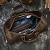 Image of Mens weekend Bag Vintage Crazy Horse Genuine Leather Mens Travel Duffel Bag