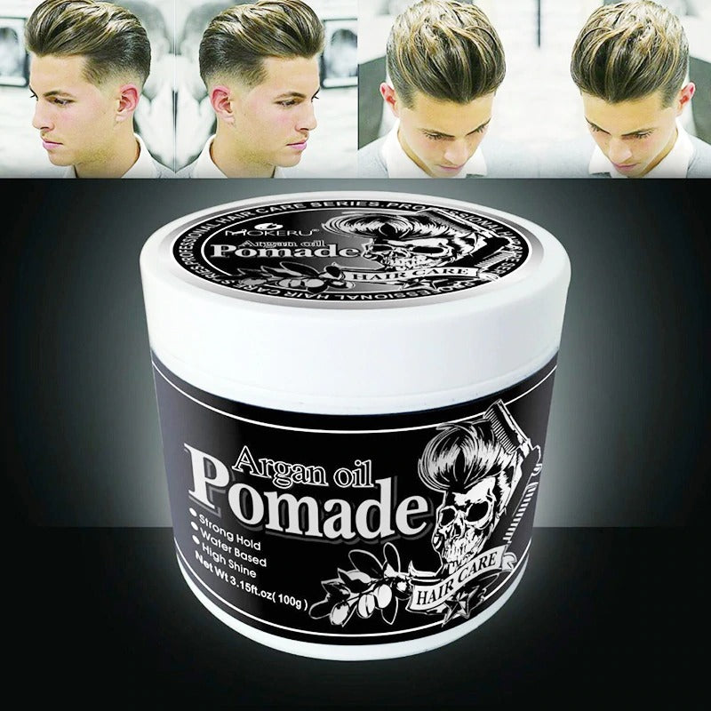 100g Natural Long Lasting Pomade Extra Strong Hold Hair Gel Wax Argan Oil