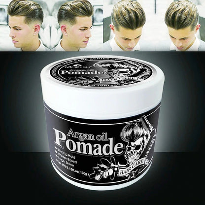 100g Natural Long Lasting Pomade Extra Strong Hold Hair Gel Wax Argan Oil