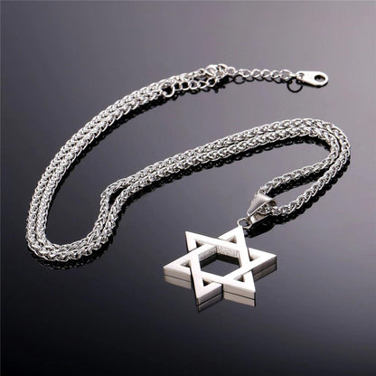 Star of David Twelve Tribes of Israel Pendant Necklace.