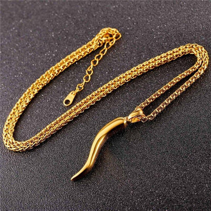 Italian Horn Necklace 14K Gold | Cornicello Pendant