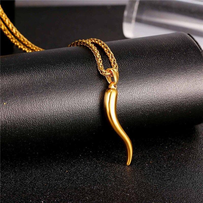 Italian Horn Necklace 14K Gold | Cornicello Pendant