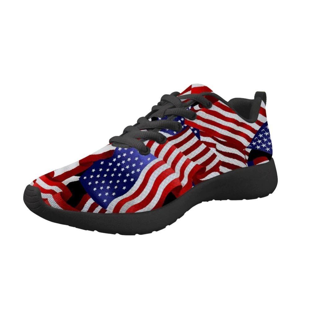 LED Shoes Mens American Flag Low Top