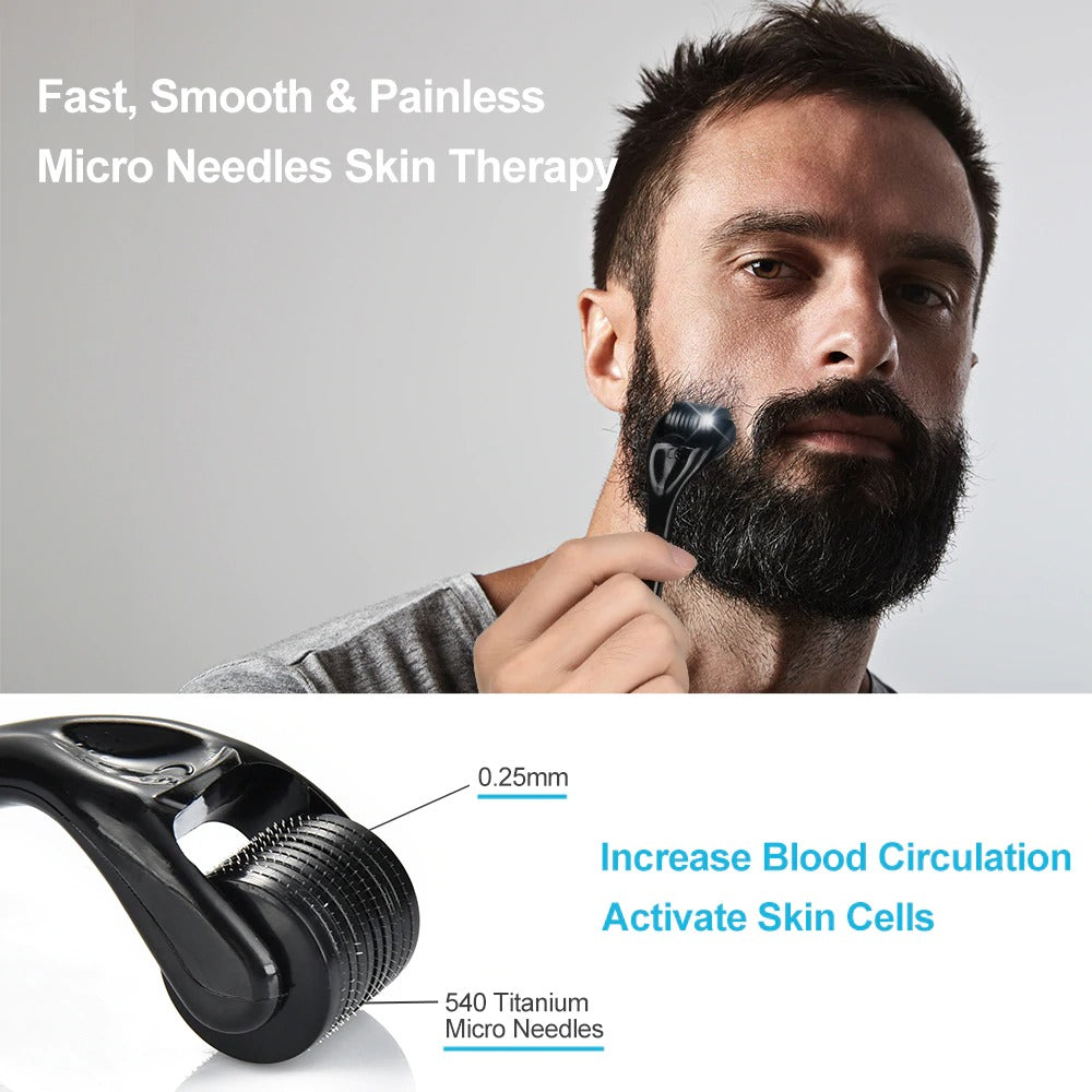 Beard Growth Kit | Oil Enhancer Nourishing Balm Hair Conditioner set with Comb Roller Facial Care Men