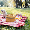 Image of Rattan Picnic Basket with Cooler Thermal Insulated Picnic Set Bag