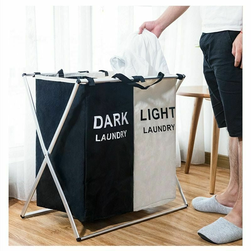 Collapsible 2/3 Section Laundry Basket