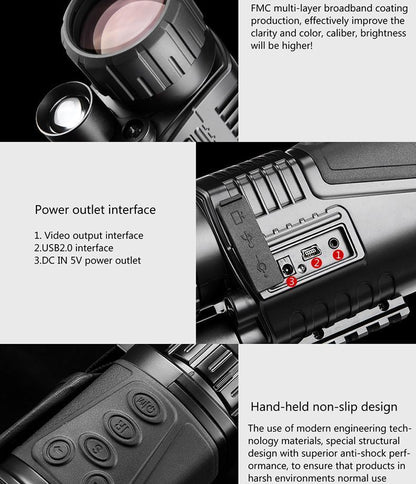 INFRARED NIGHT VISION TELESCOPE MILITARY TACTICAL MONOCULAR POWERFUL HD DIGITAL VISION HIGH QUALITY 5 x 40 - Balma Home