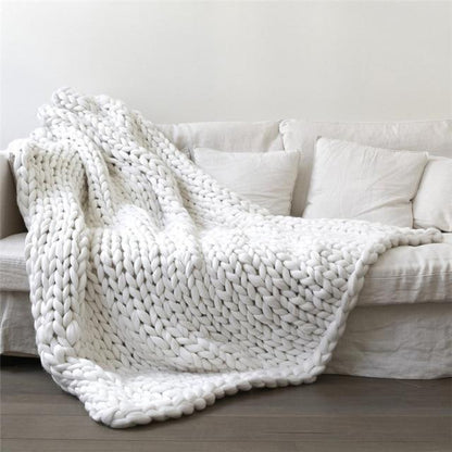 Handmade Chunky Knit Blanket Comfy & Warm -  80 x100 cm