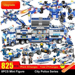 8 IN 1 Robot Aircraft Car City Police SWAT Building Block