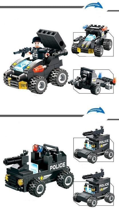 8 IN 1 Robot Aircraft Car City Police SWAT Building Block - Balma Home