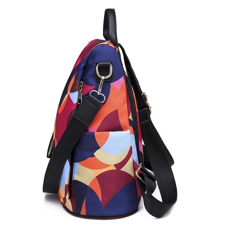 Colorful Print Nylon Oxford Anti Theft Travel Backpack Purse Handbag - 2 patterns - Balma Home