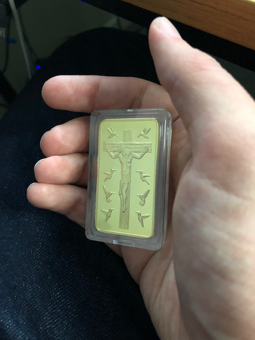 Rare Ten Commandments Jesus Gold Bar