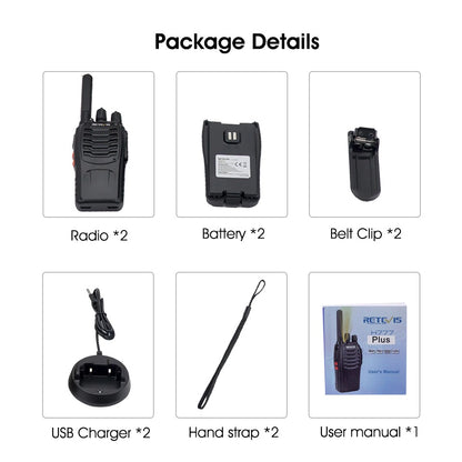 Radio Walkie Talkie 2 pcs USB Charging