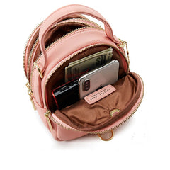 Big Capacity 3 Layer Mini Backpack Purse Soft Leather Rucksack Handbag Fashion Backpack Handbag