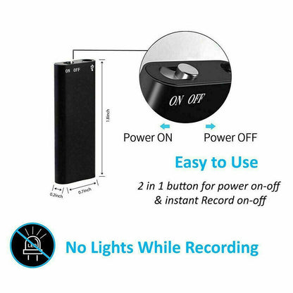 Mini Voice Recorder - Mini Audio Recorder - Mini Recording Device - Smallest Hidden Audio Recorder