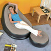 Image of Deluxe Inflatable Chair Lounge Chair with Ottoman Stool