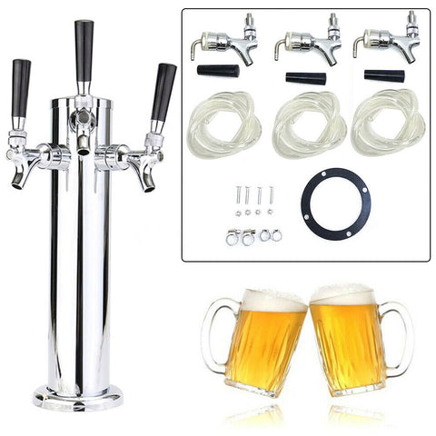 Triple Faucet Perfect Draft Beer Tower Stainless Steel Draught Beer Dispenser Machine