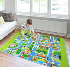 Kids Playroom Nursery Rug Baby Floor Road Map Playmat Childrens Rugs Baby Bedroom Mat for Crawling