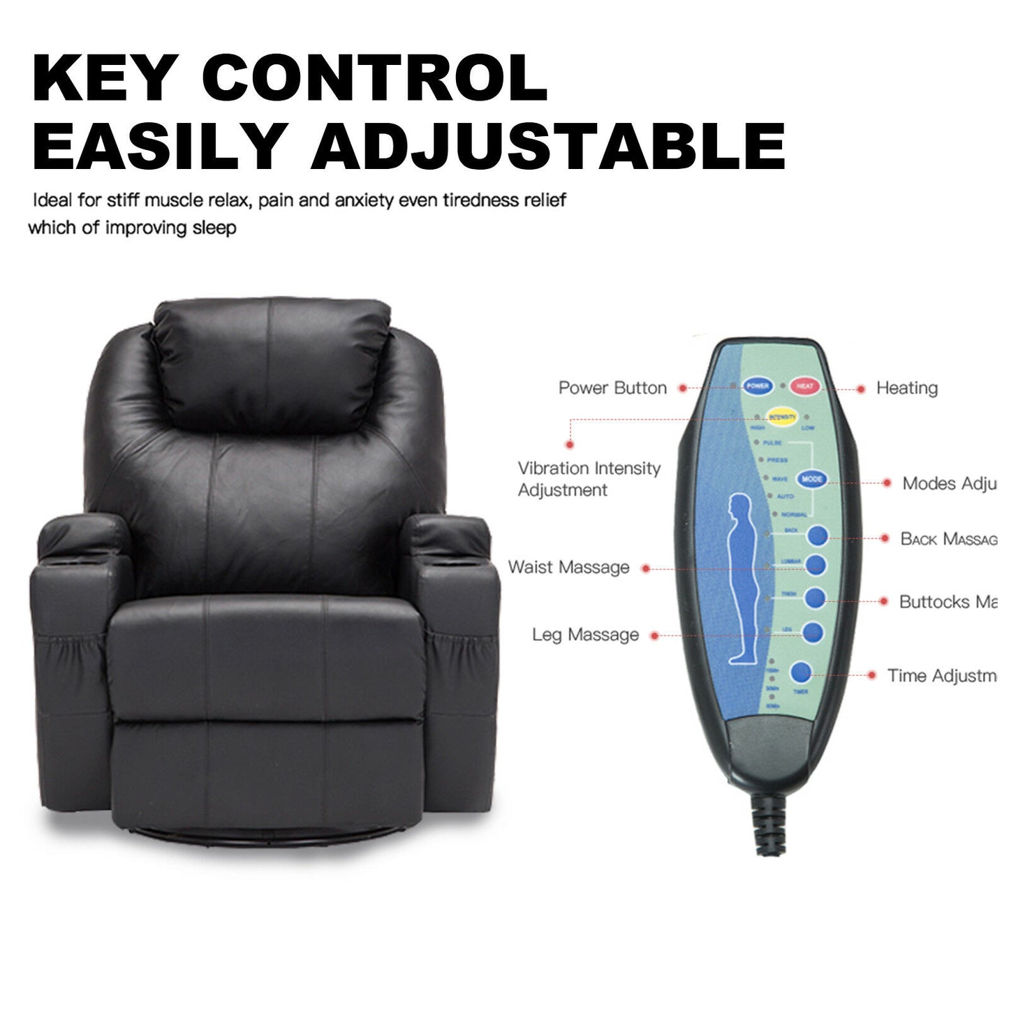 Massager Chair - Electric Back Massager for Chair - Massager Recliner