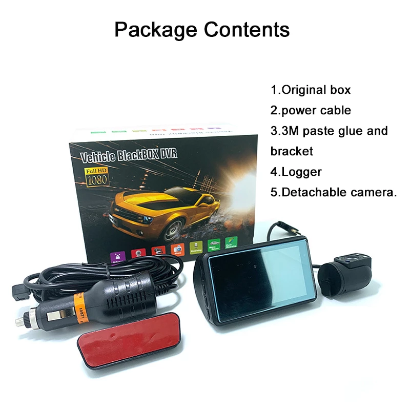 2 Lens Dash Camera For Car Video recorder HD1080P Camera For Car Night Vision G-sensor