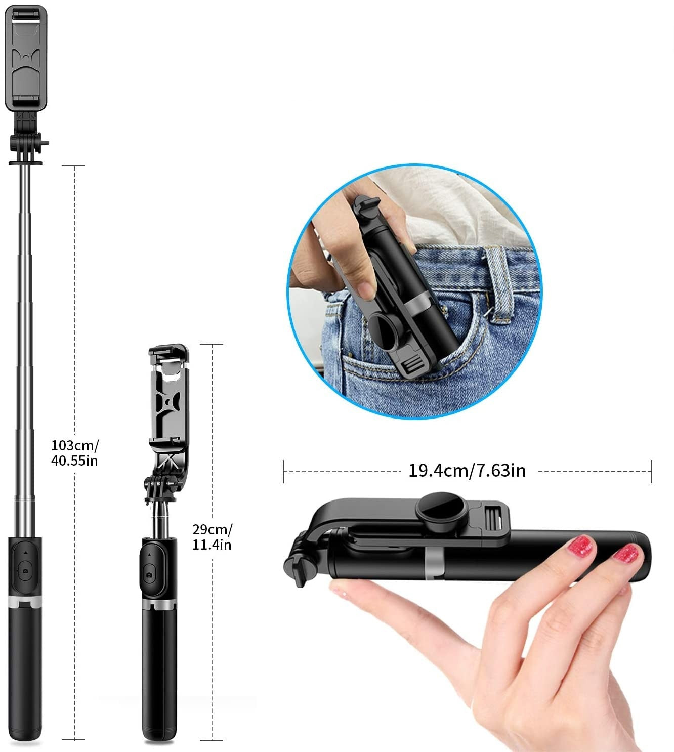 selfie stick with tripod