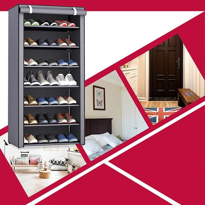 Dustproof Shoe Storage Portable Cabinet Up to 50 Pairs Shoe Shelf Shoe Rack Tall Shoe Organiser